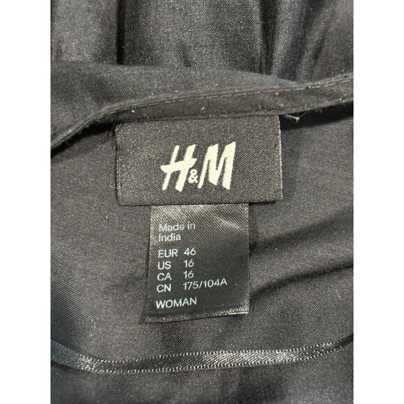 H&M Womens Black Embroidered V-Neck Tunic Size 16 Polyester - Picture 4 of 12